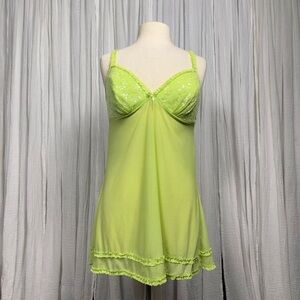 Lime Green Lace Trim Chemise
